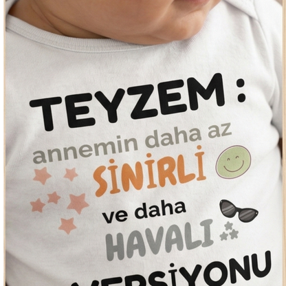 Teyzem Daha Havalı Komik Tasarımlı Bebek Body %100 Pamuk Zıbın