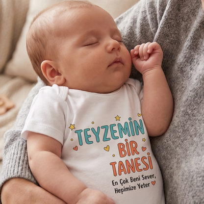Teyzemin Bir Tanesi Yazılı Komik Tasarımlı Bebek Body %100 Pamuk Zıbın