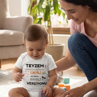 Teyzem Daha Havalı Komik Tasarımlı Bebek Body %100 Pamuk Zıbın