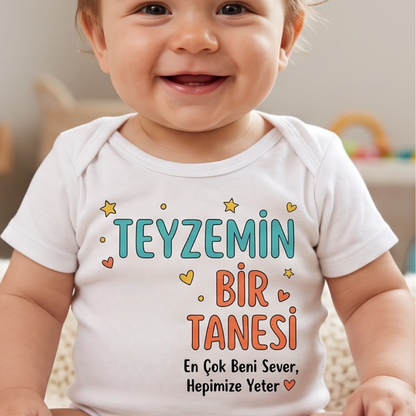 Teyzemin Bir Tanesi Yazılı Komik Tasarımlı Bebek Body %100 Pamuk Zıbın