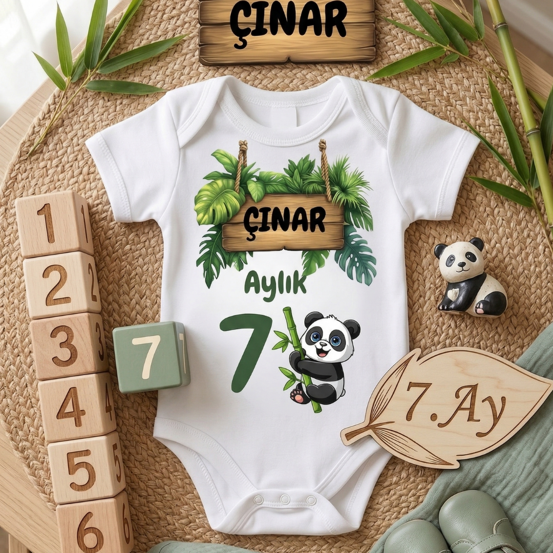 İsme Özel 12'li Aylık Bebek Hatıra Seti - Fotoğraf Çekim Zıbınları -Model3