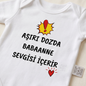 Aşırı Dozda Babaanne Sevgisi İçerir Tasarımlı Eğlenceli Bebek Body Zıbın