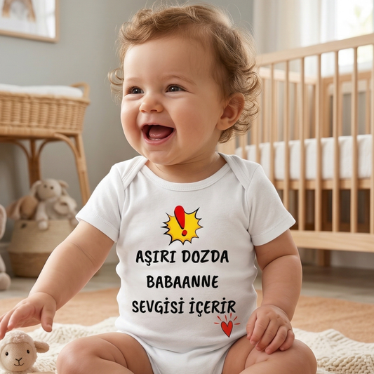 Babaannem Beni Çok Seviyor Tasarımlı Eğlenceli Bebek Body