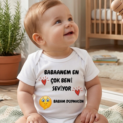 Babaannem Beni Çok Seviyor Tasarımlı Eğlenceli Bebek Body Zıbın