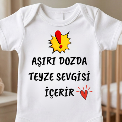 Teyze Sevgisi Temalı Komik Tasarımlı Bebek Body %100 Pamuk Zıbın