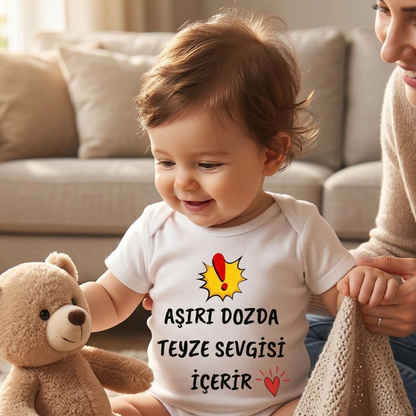 Teyze Sevgisi Temalı Komik Tasarımlı Bebek Body %100 Pamuk Zıbın