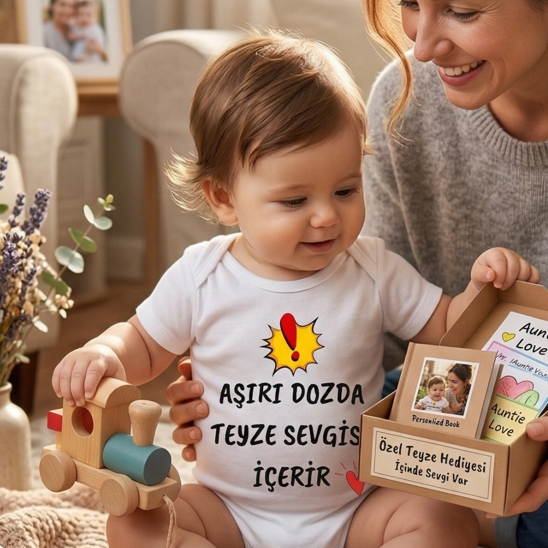 Teyze Sevgisi Temalı Komik Tasarımlı Bebek Body %100 Pamuk Zıbın