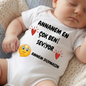 Anneannem Beni Çok Seviyor Temalı Bebek Body %100 Pamuk Zıbın
