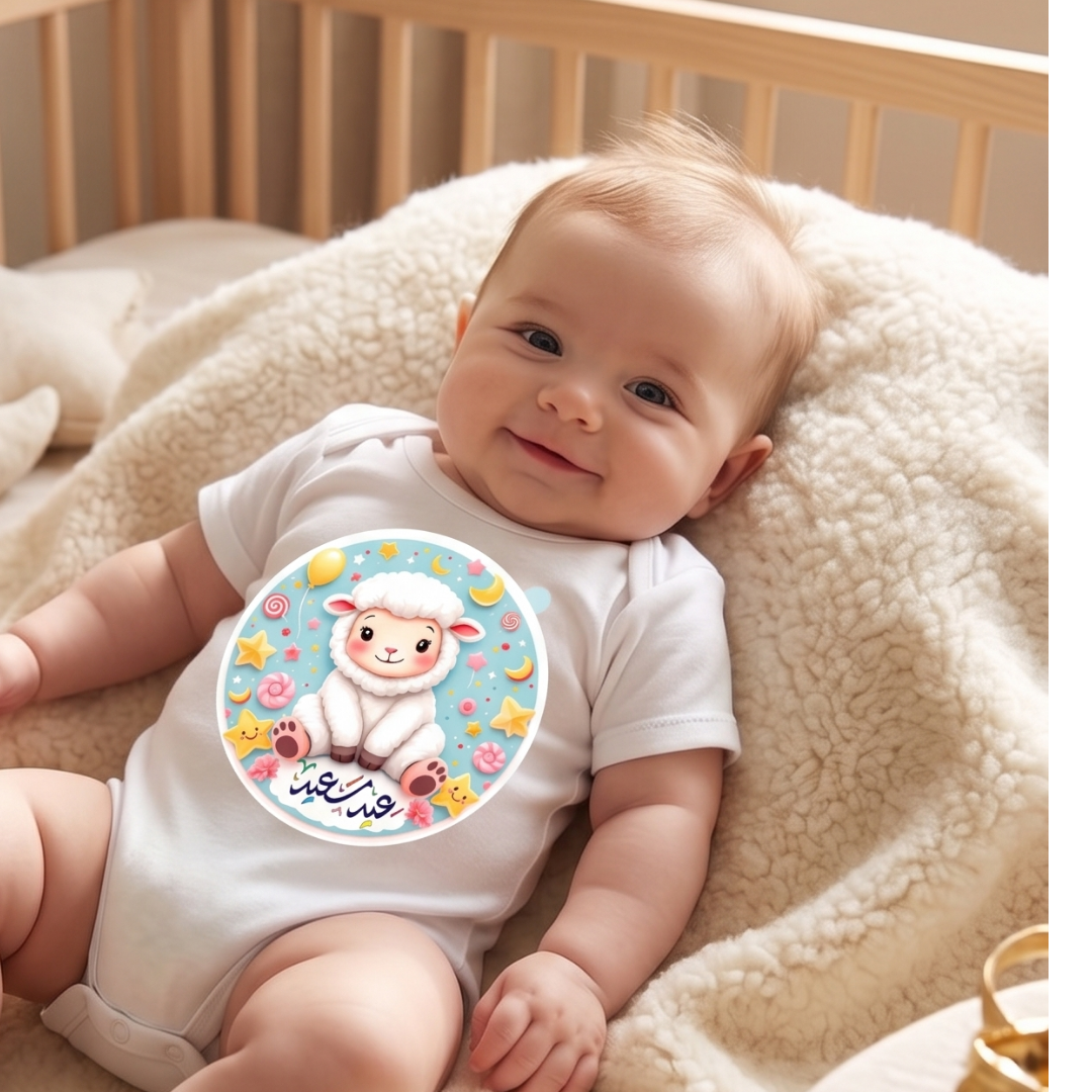 Esprili Bayram Temalı Bebek Zıbın %100 Pamuklu Bebek Body