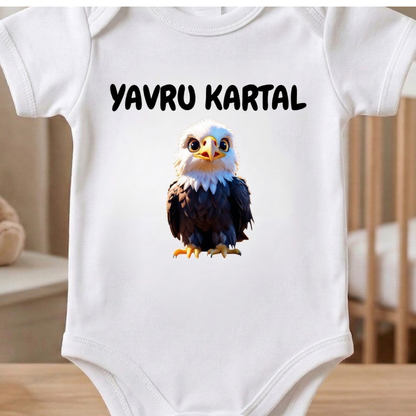 Kartal Taraftar Bebek Body Zıbın Yavru Kartal Siyah Beyaz %100 Pamuk