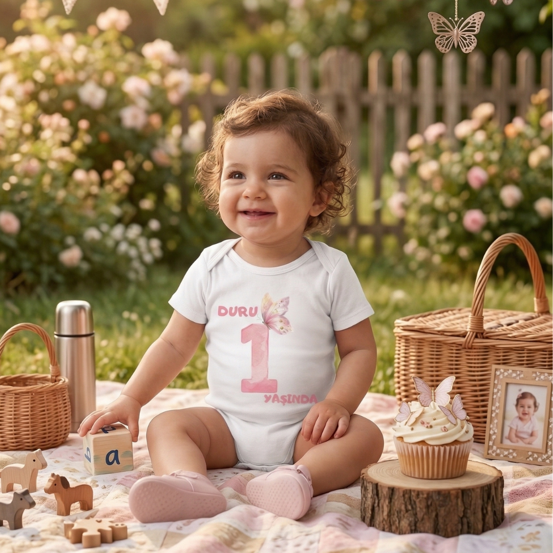 İsme Özel 12'li Aylık Bebek Hatıra Seti - Fotoğraf Çekim Zıbınları - Model2