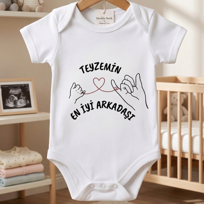 Teyzemin En İyi Arkadaşı Komik Tasarımlı Bebek Body %100 Pamuk Zıbın