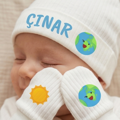 İsimli Erkek Bebek 5'li Hastane Çıkış Seti %100 Pamuklu Yenidoğan Seti