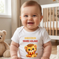 Babasının Yavru Aslanı Baskılı Taraftar Temalı Sarı Kırmızı Aslan Bebek Body Zıbın - %100 Pamuklu