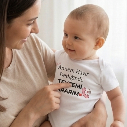 Teyzemi Ararım Temalı Komik Tasarımlı Bebek Body %100 Pamuk Zıbın