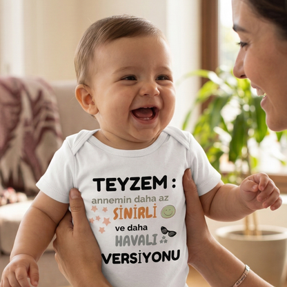 Teyzem Daha Havalı Komik Tasarımlı Bebek Body %100 Pamuk Zıbın