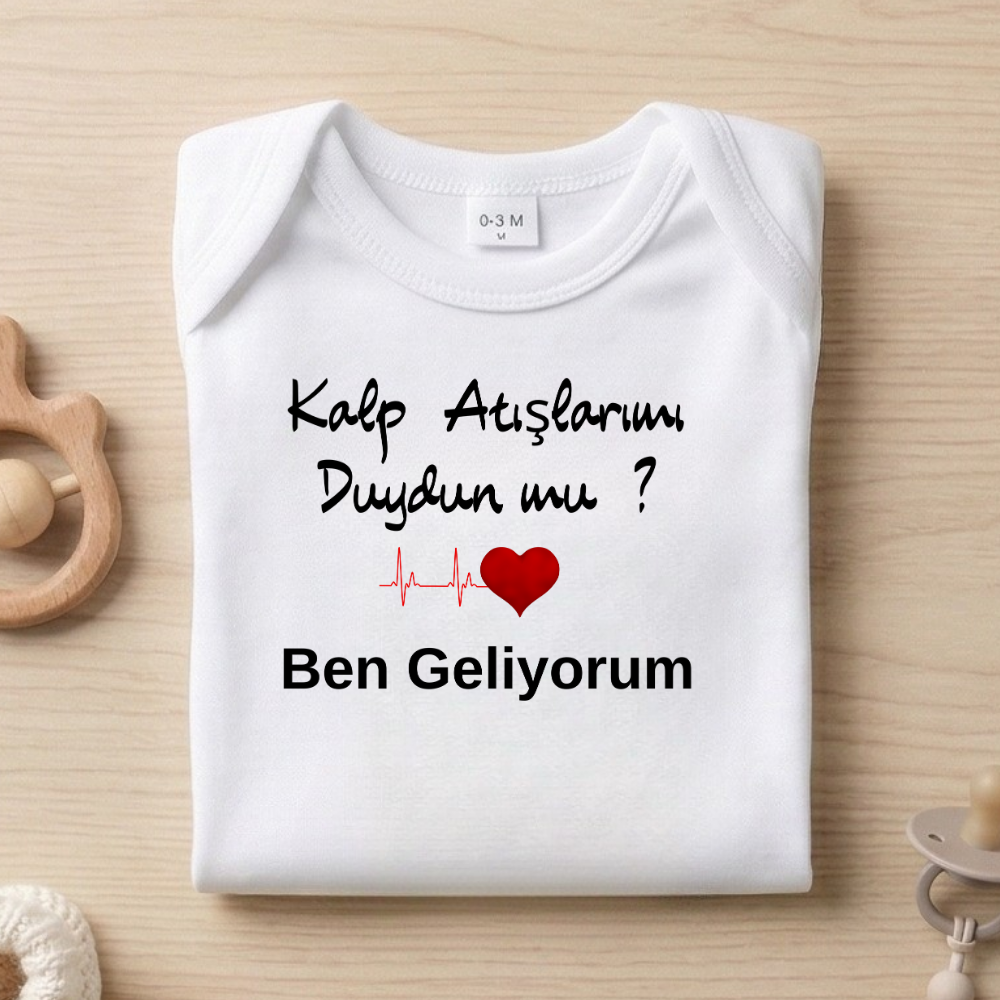 Babaya Hamilelik Müjdesi Temalı Bebek Zıbını - "Merhaba Baba" Hediyesi