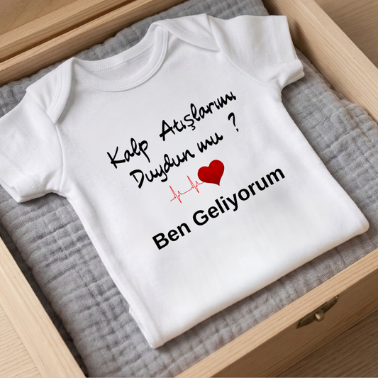 Babaya Hamilelik Müjdesi Temalı Bebek Zıbını - "Merhaba Baba" Hediyesi