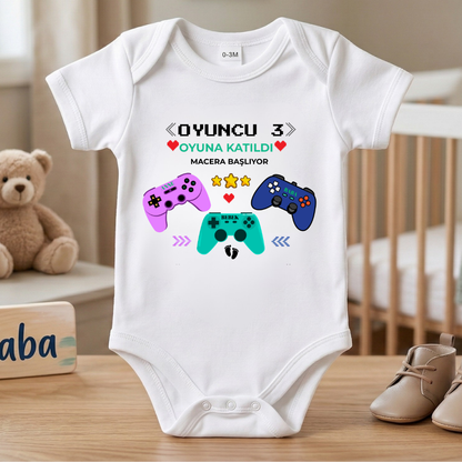 Babaya Hamilelik Müjdesi Temalı Bebek Zıbını - "Merhaba Baba" Hediyesi