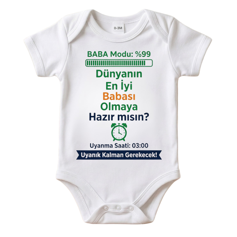 Babaya Hamilelik Müjdesi Temalı Bebek Zıbını - "Merhaba Baba" Hediyesi