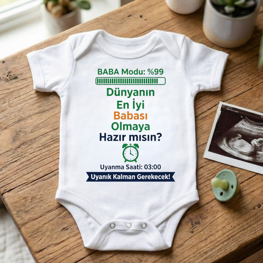 Babaya Hamilelik Müjdesi Temalı Bebek Zıbını - Dünyanın En İyi Babası