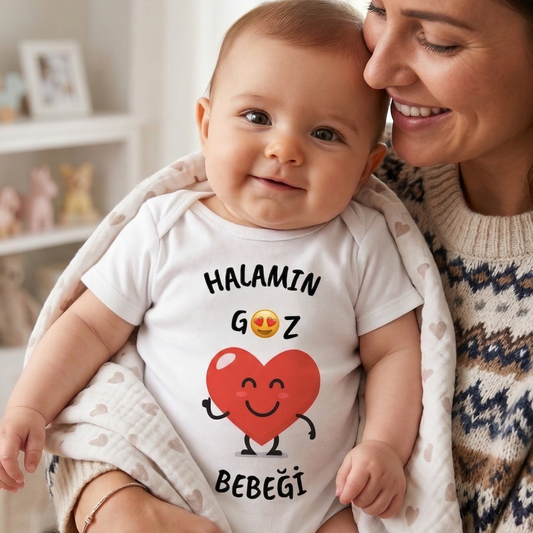 Hala Yazılı Eğlenceli Bebek Body Zıbın %100 Pamuk
