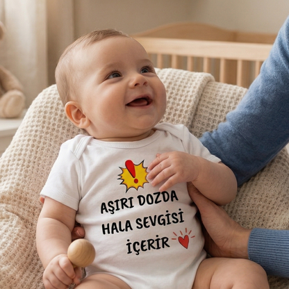 Hala Yazılı Eğlenceli Bebek Body Zıbın %100 Pamuk