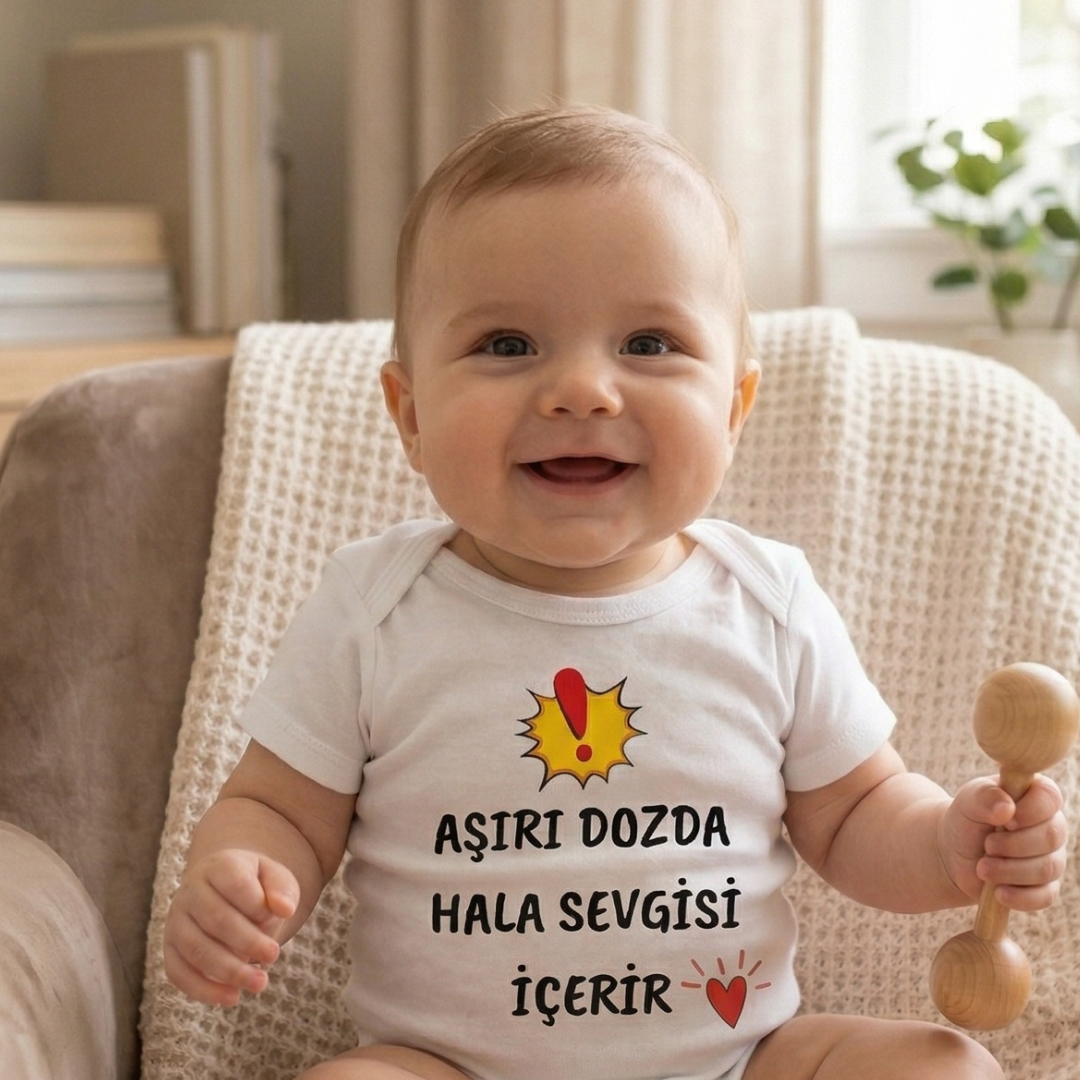 Hala Yazılı Eğlenceli Bebek Body Zıbın %100 Pamuk