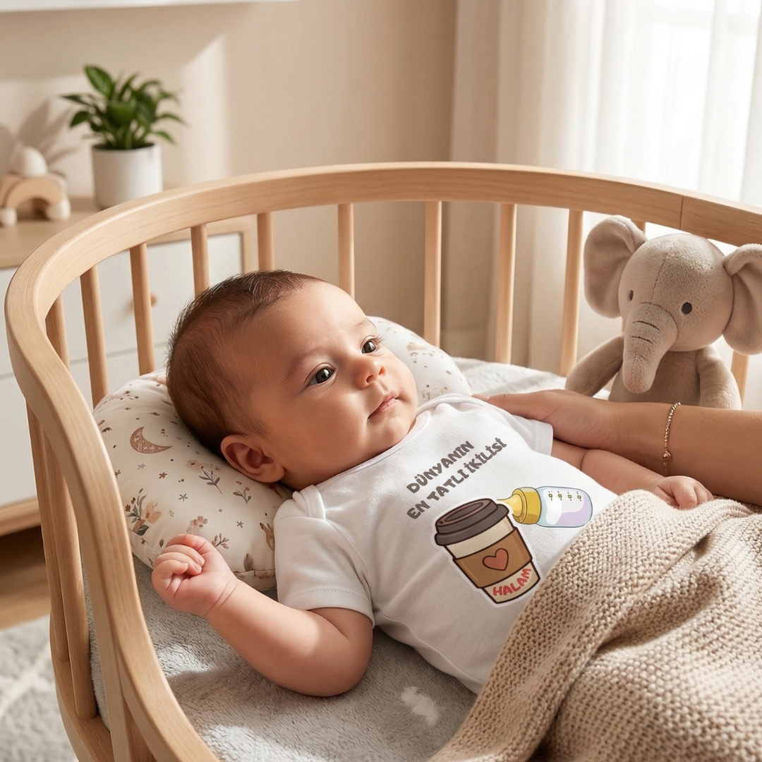 Hala Yazılı Eğlenceli Bebek Body Zıbın %100 Pamuk