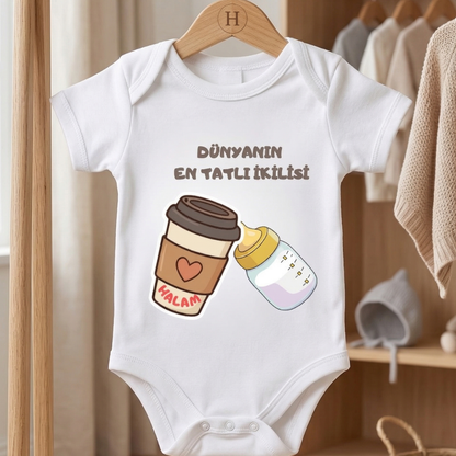 Hala Yazılı Eğlenceli Bebek Body Zıbın %100 Pamuk