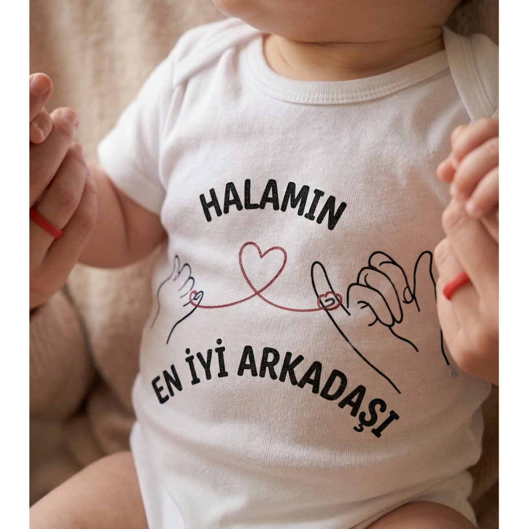 Hala Yazılı Eğlenceli Bebek Body Zıbın %100 Pamuk