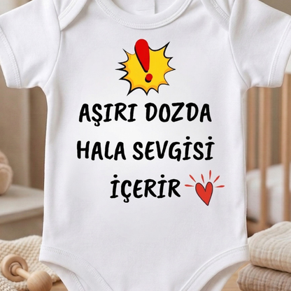 Hala Yazılı Eğlenceli Bebek Body Zıbın %100 Pamuk