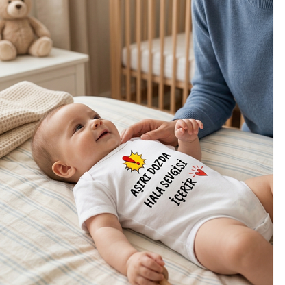 Hala Yazılı Eğlenceli Bebek Body Zıbın %100 Pamuk